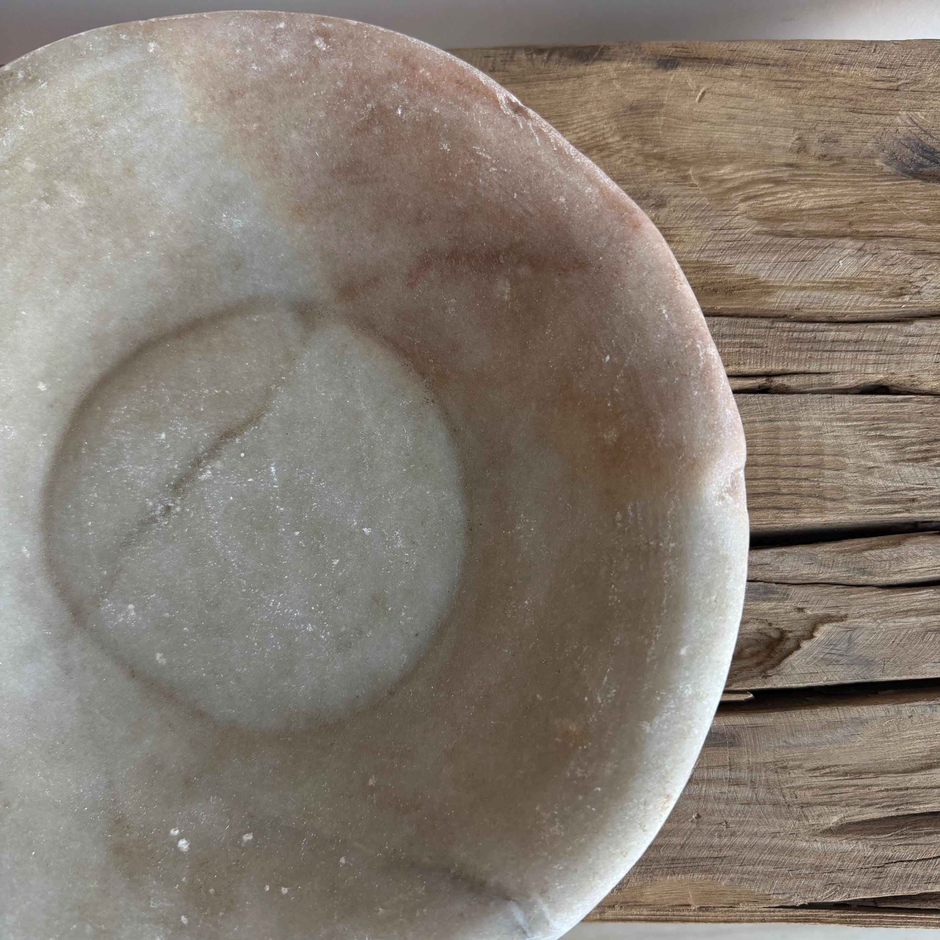 Vintage Marble Stone Bowl / Rustic Catch All Dish