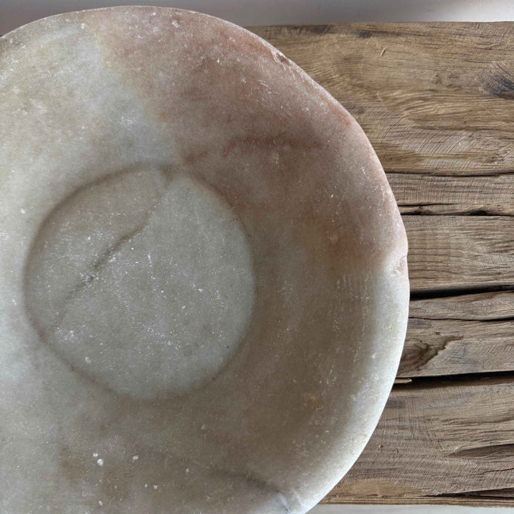 Vintage Marble Stone Bowl / Rustic Catch All Dish
