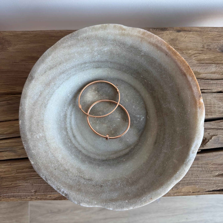 Vintage Marble Stone Bowl / Rustic Catch All Dish