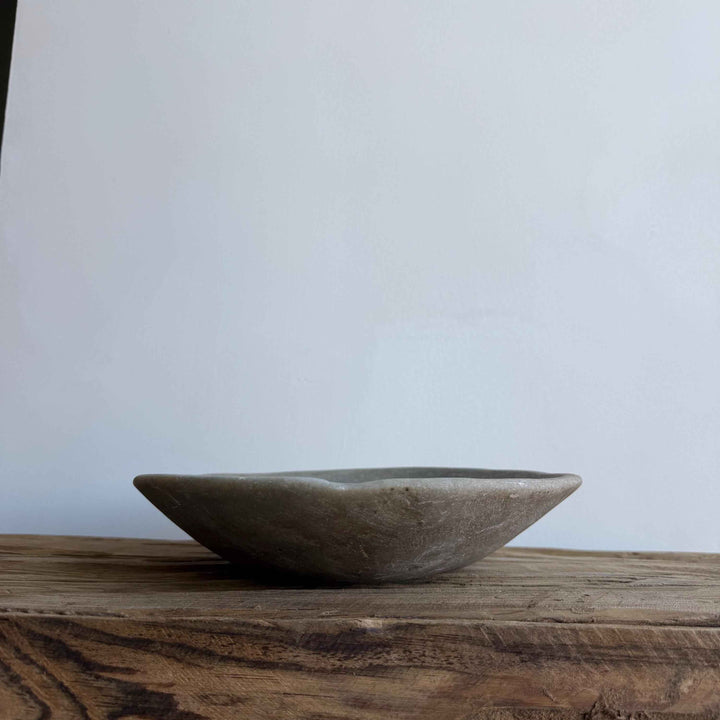 Vintage Marble Stone Bowl / Rustic Catch All Dish