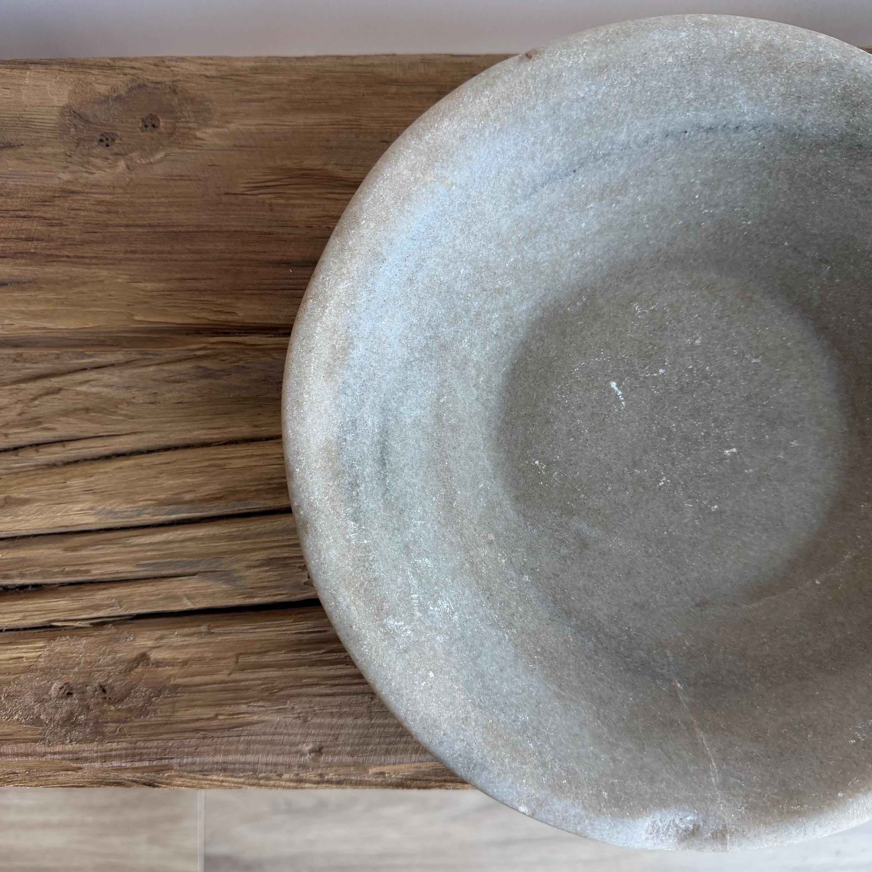 Vintage Marble Stone Bowl / Rustic Catch All Dish