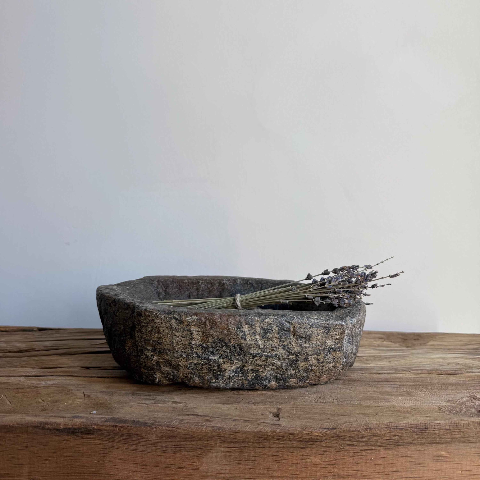 Vintage Marble Kharal 9.5" Stone Tray, Antique Limestone Carved Oval Tray, Primitive Stone Centerpiece