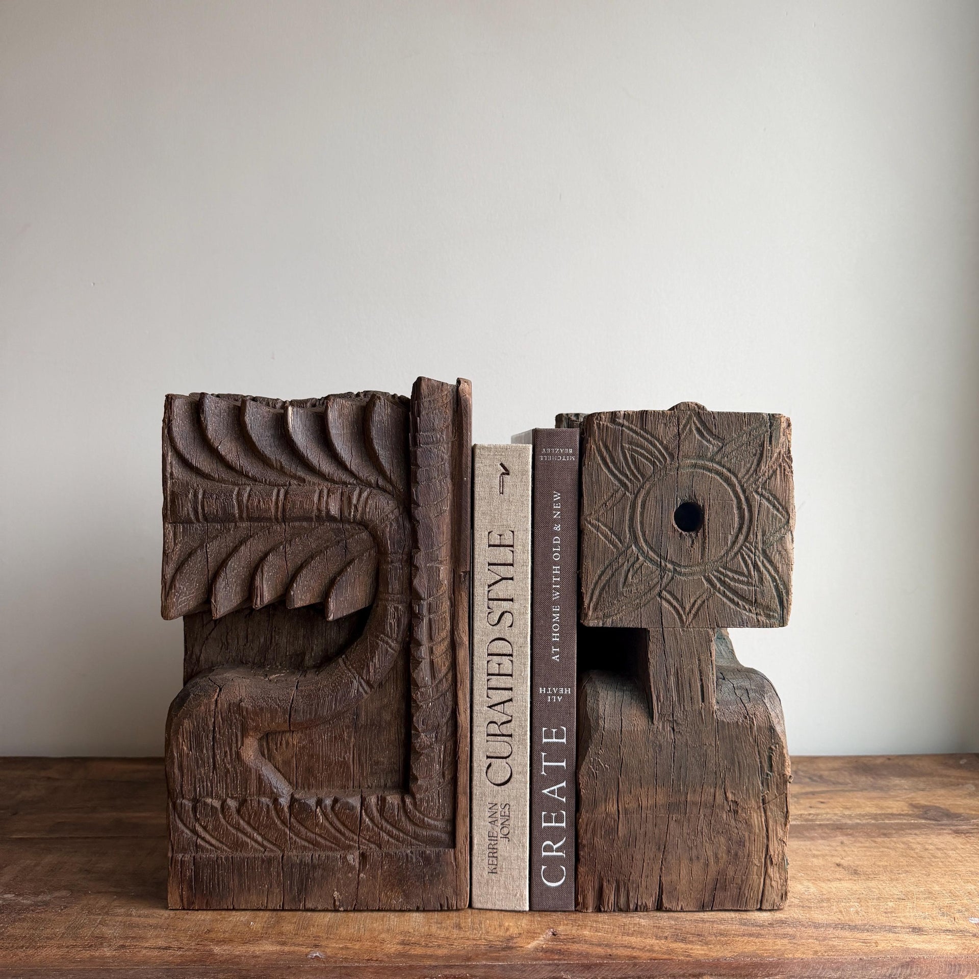 Wooden Hand Carved Bookends 7