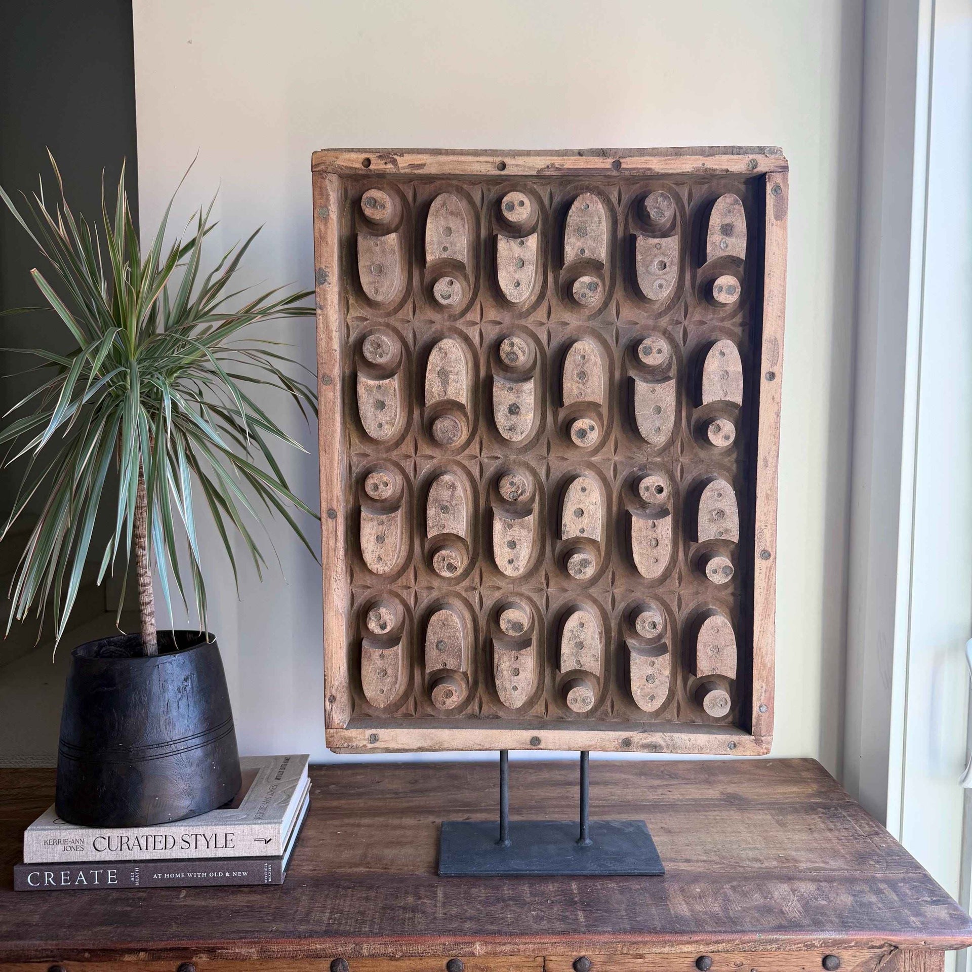 Antique Cement Mold 31" with Stand