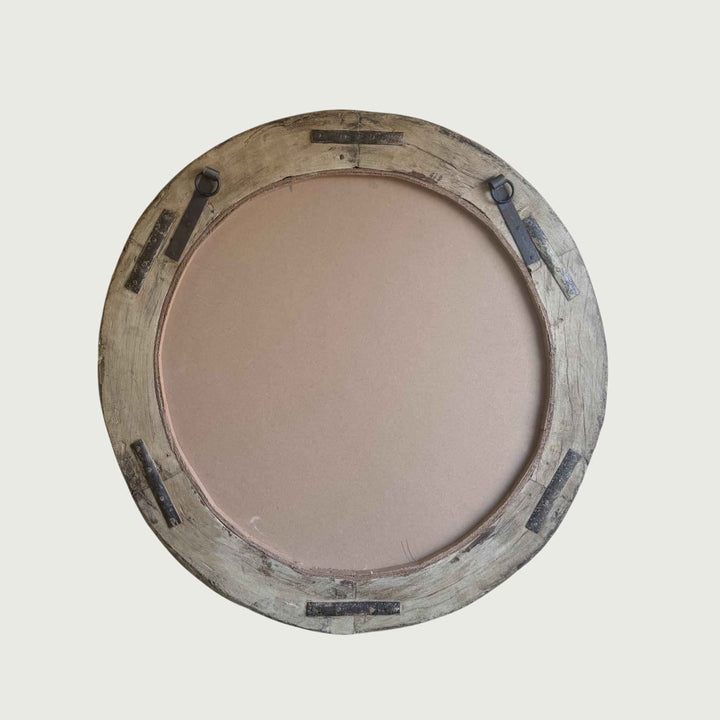 Reclaimed Wheel Mirror Bleached 27"