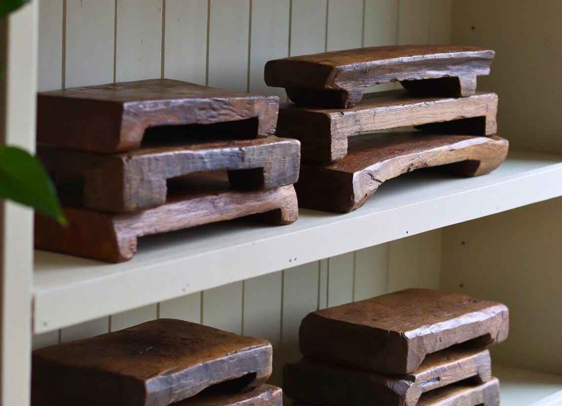 Rustic Rectangular Vintage Wooden Riser, Farmhouse Decor, Kitchen Stand, Plant Stand, Scandinavian Bathroom Vanity Stand