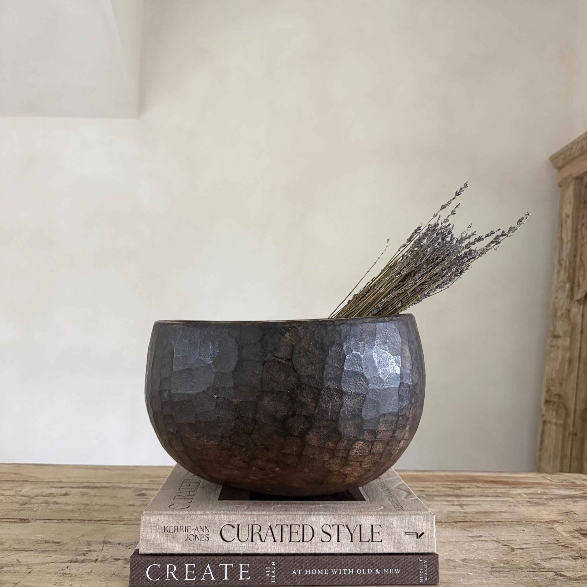 Vintage Teak Wood Dough Bowl | Rustic Hand Carved Bowl