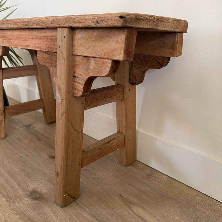 Vintage Inspired Noodle Bench | Heavy Rustic Wooden Bench