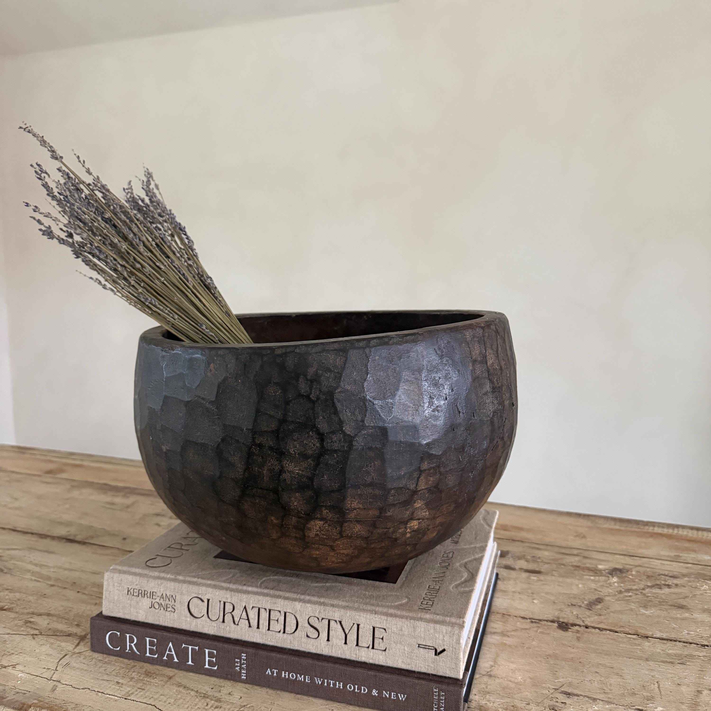 Vintage Teak Wood Dough Bowl | Rustic Hand Carved Bowl