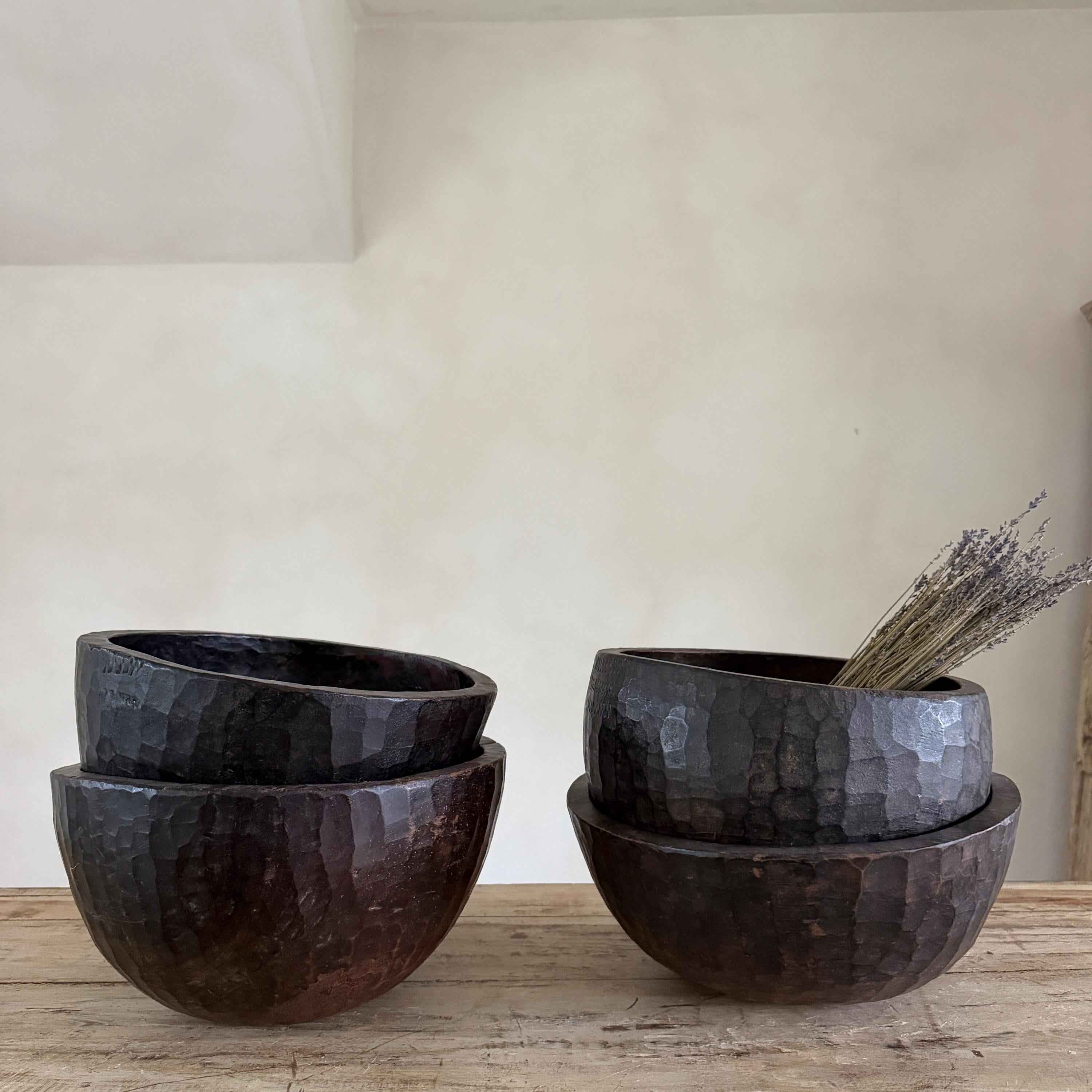 Vintage Teak Wood Dough Bowl | Rustic Hand Carved Bowl