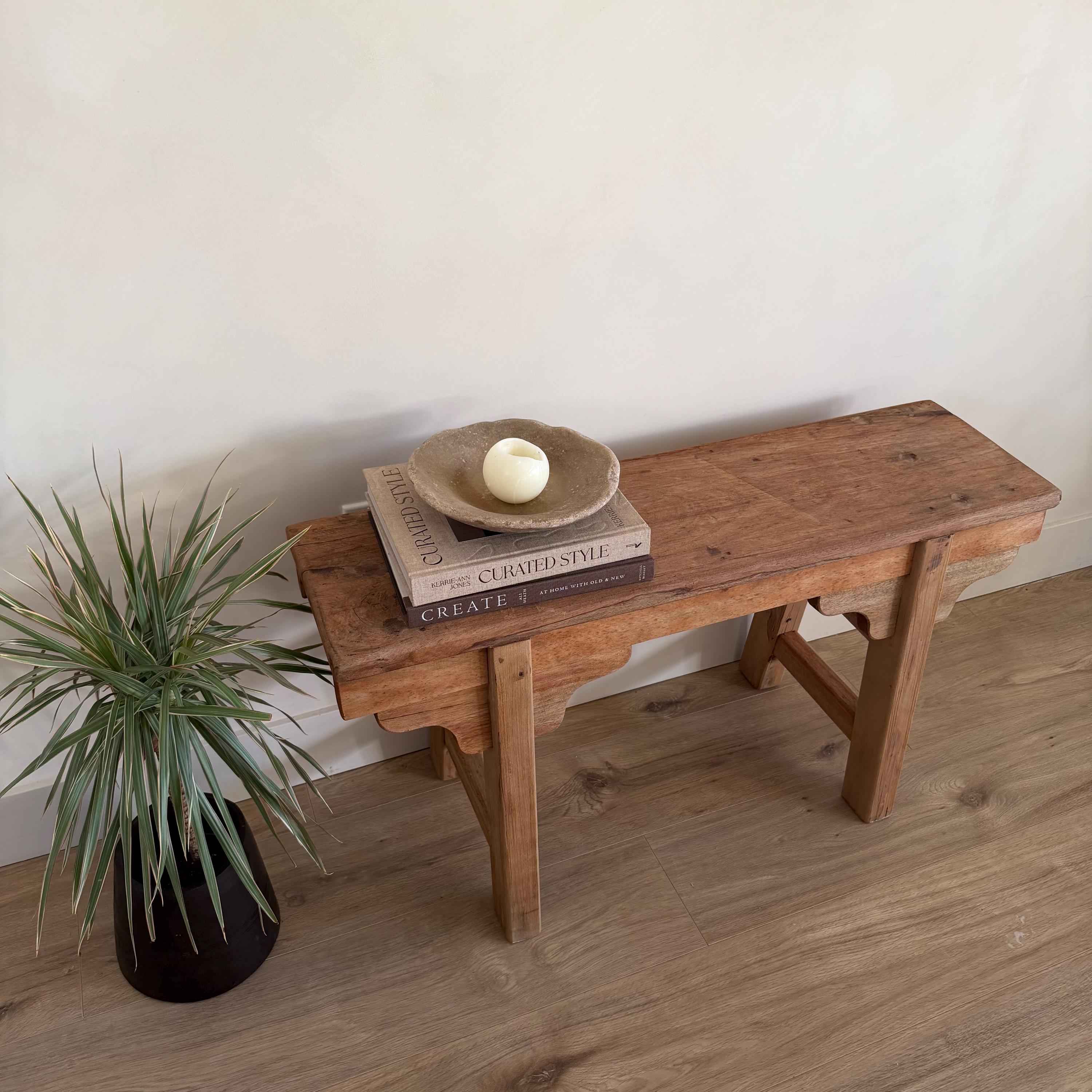 Vintage Inspired Noodle Bench | Heavy Rustic Wooden Bench