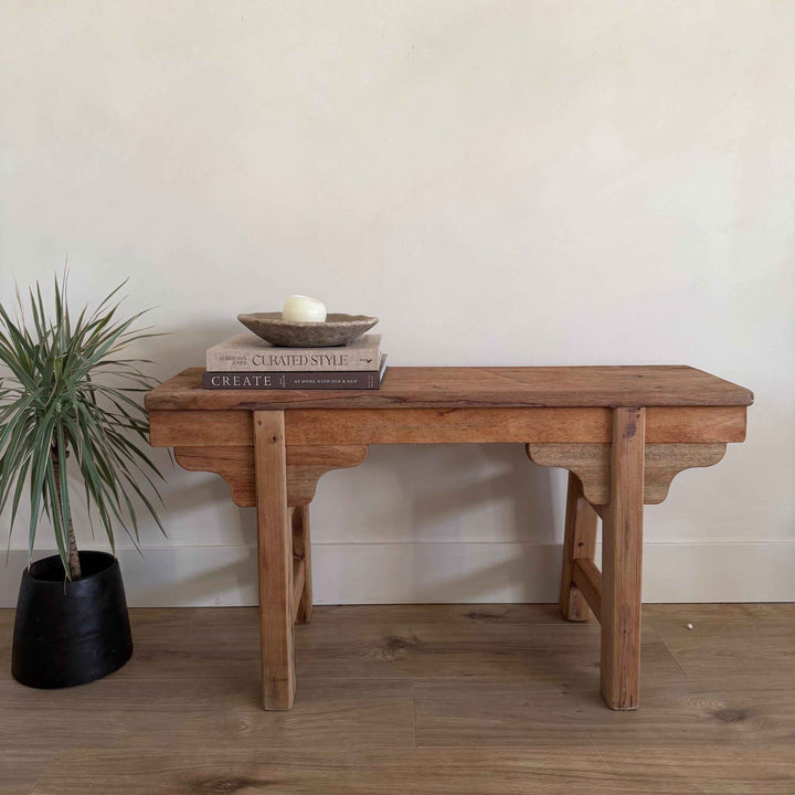 Vintage Inspired Noodle Bench | Heavy Rustic Wooden Bench