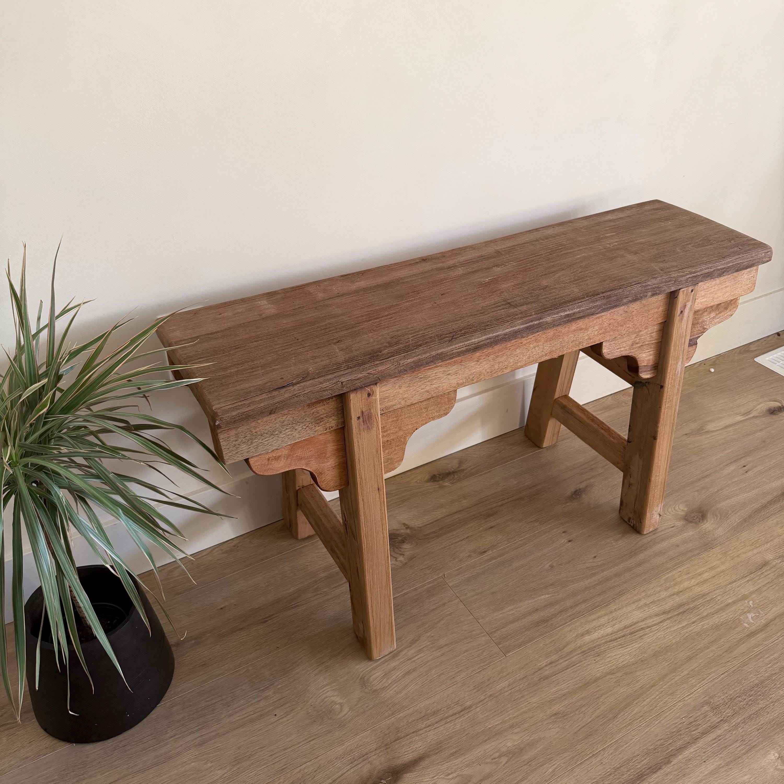 Vintage Inspired Noodle Bench | Heavy Rustic Wooden Bench