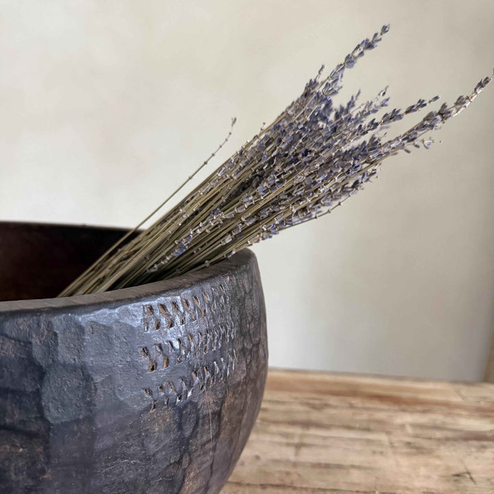 Vintage Teak Wood Dough Bowl | Rustic Hand Carved Bowl