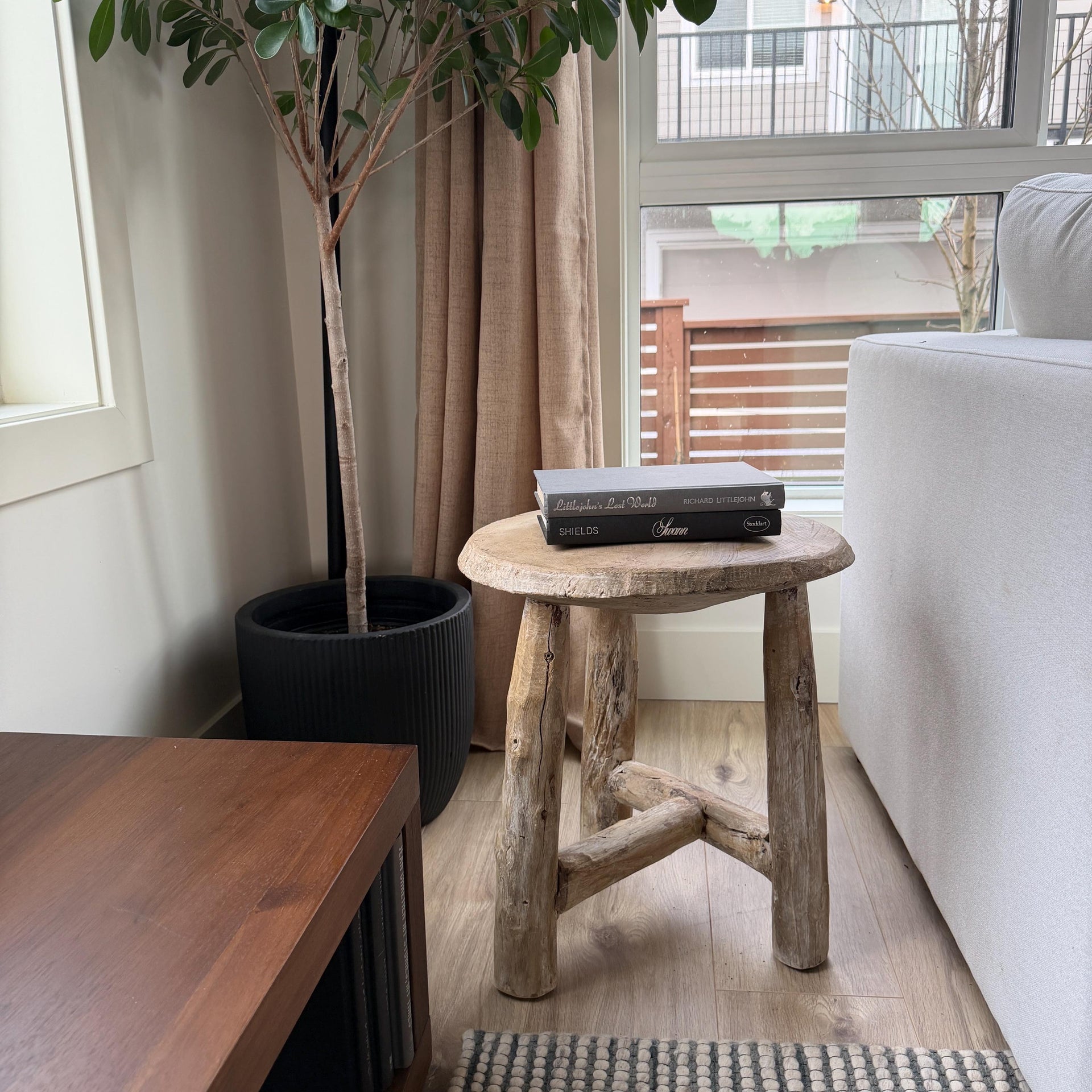 Bleached Wheel Stool 5