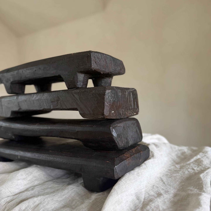 Dark Rustic Rectangular Vintage Wooden Riser, Farmhouse Decor, Kitchen Stand, Plant Stand, Bathroom Vanity Stand