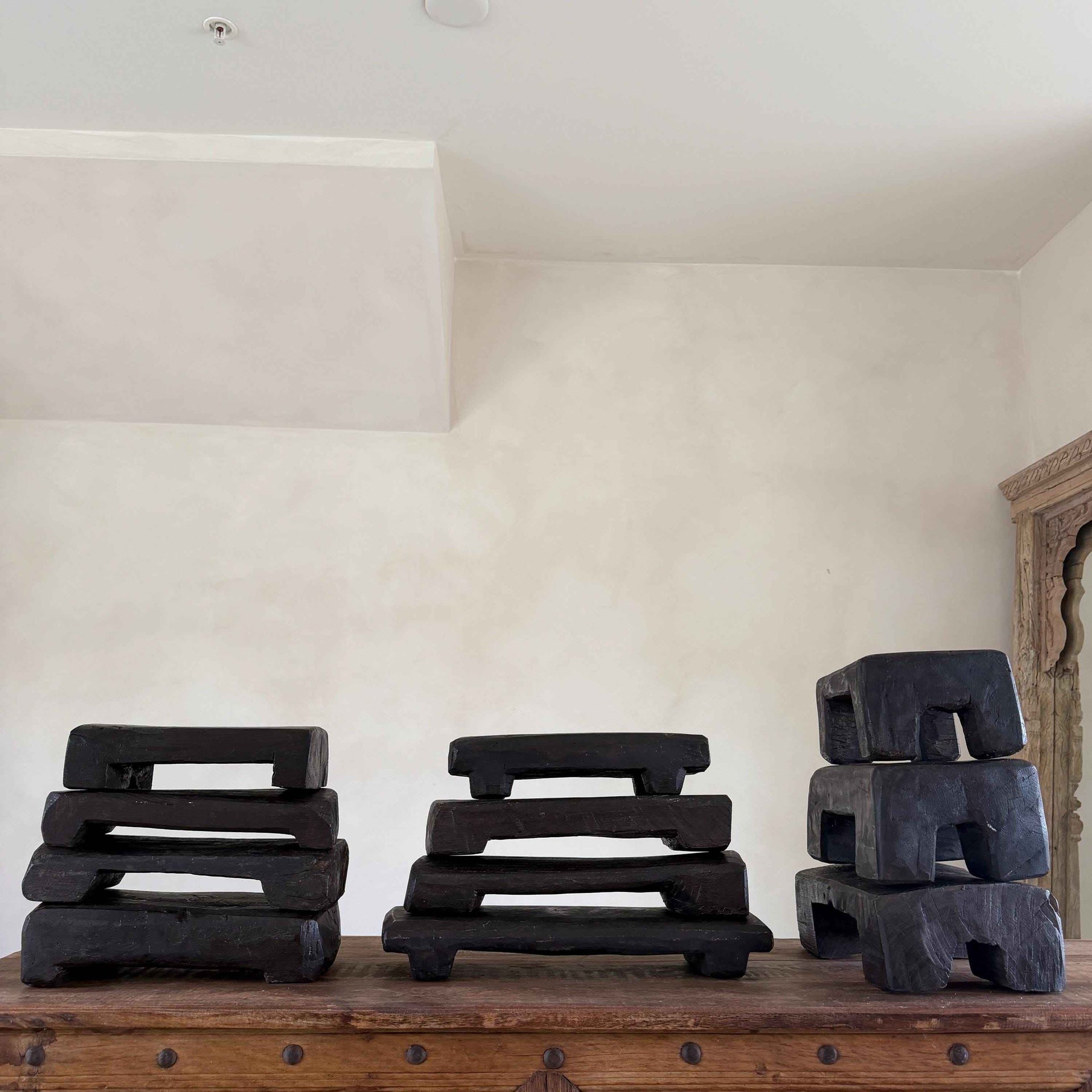 Dark Rustic Rectangular Vintage Wooden Riser, Farmhouse Decor, Kitchen Stand, Plant Stand, Bathroom Vanity Stand