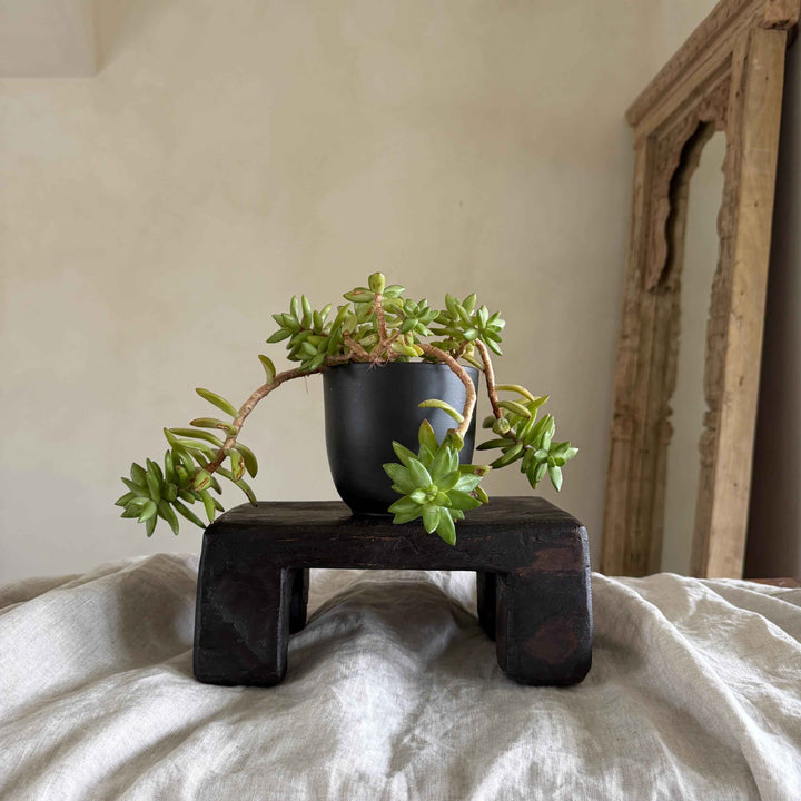 Dark Rustic Rectangular Vintage Wooden Riser, Farmhouse Decor, Kitchen Stand, Plant Stand, Bathroom Vanity Stand