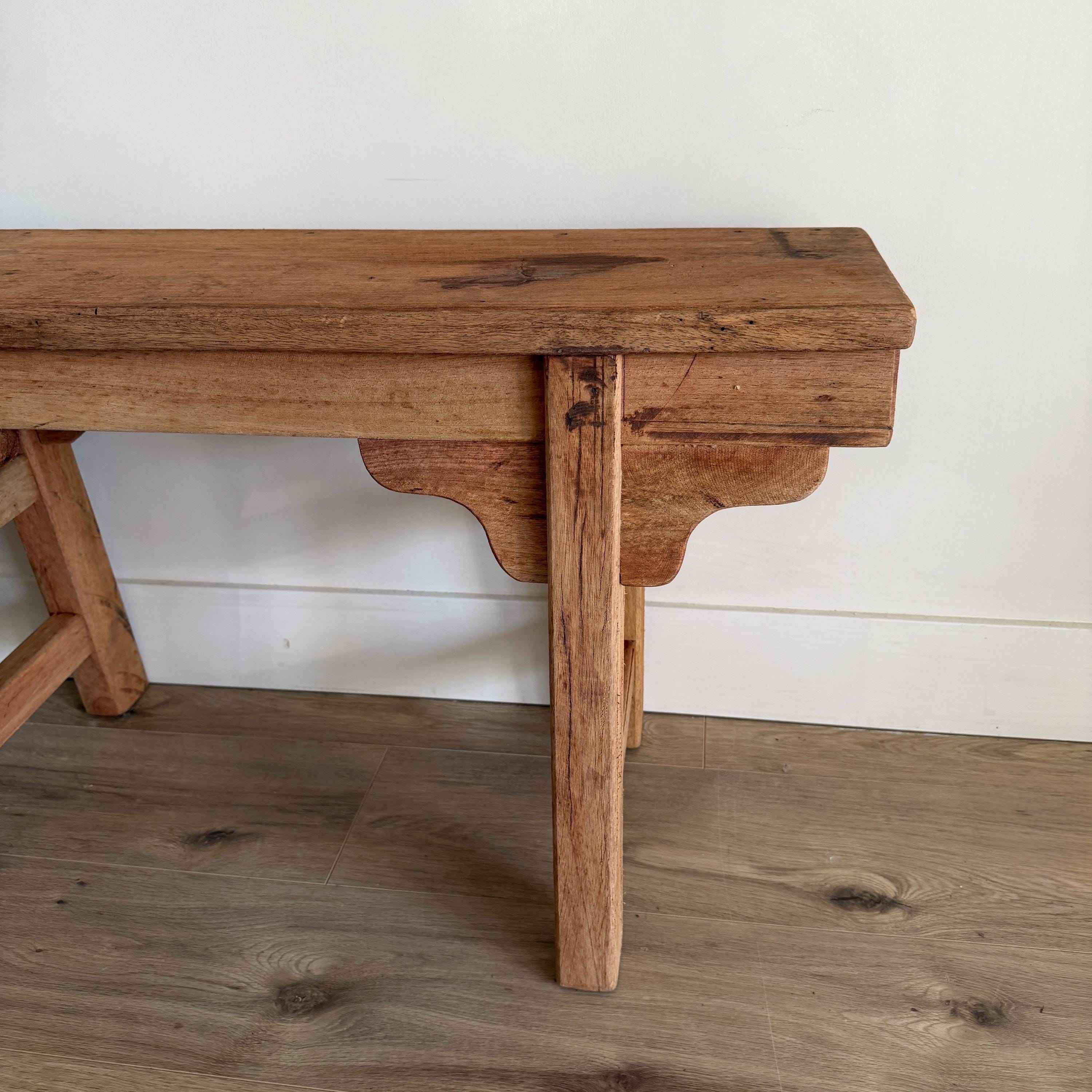 Vintage Inspired Noodle Bench | Heavy Rustic Wooden Bench