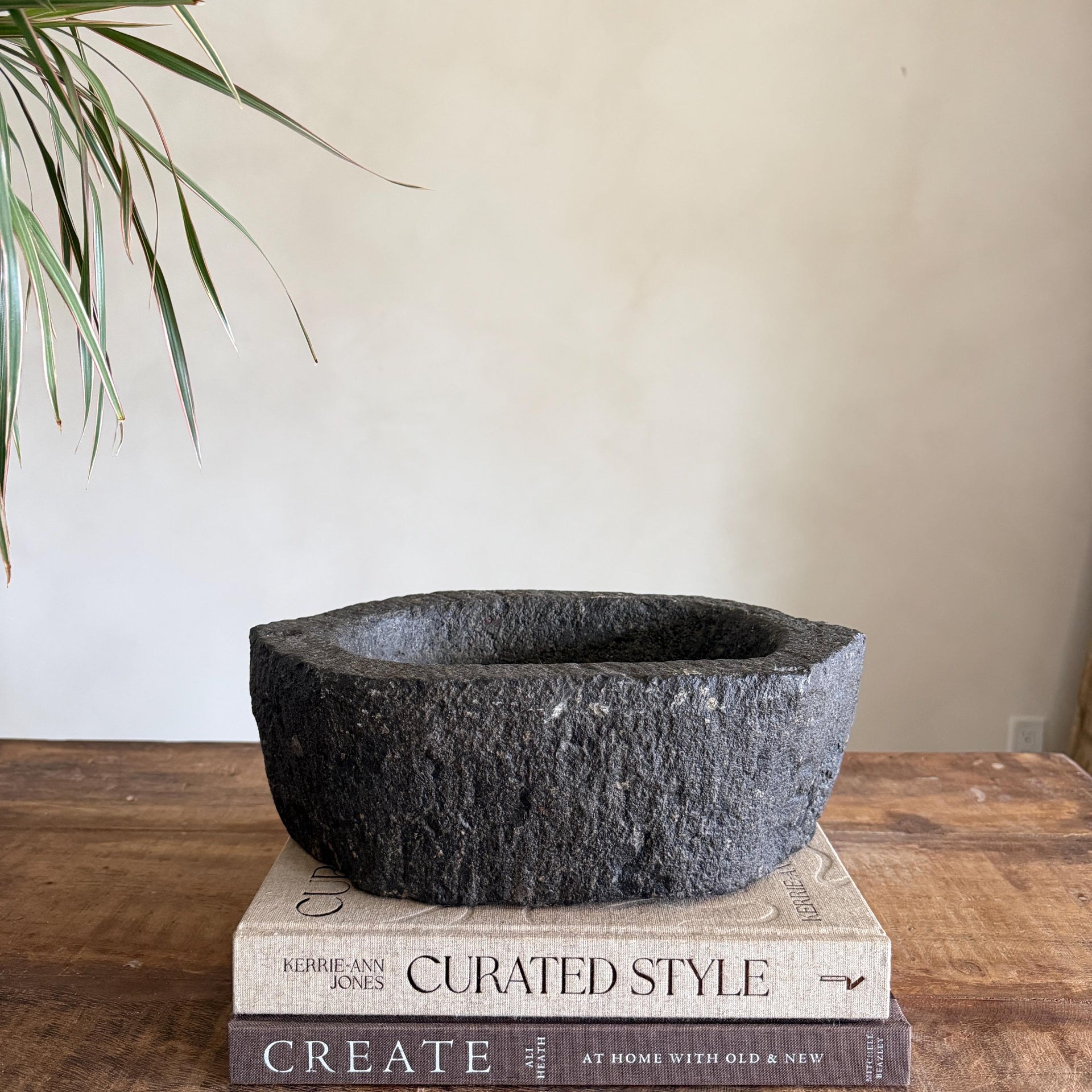 Stone Mortar Planter 35