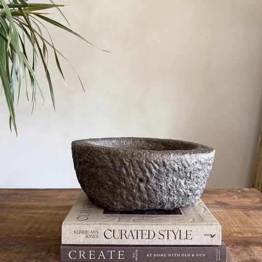 Stone Mortar Planter 33