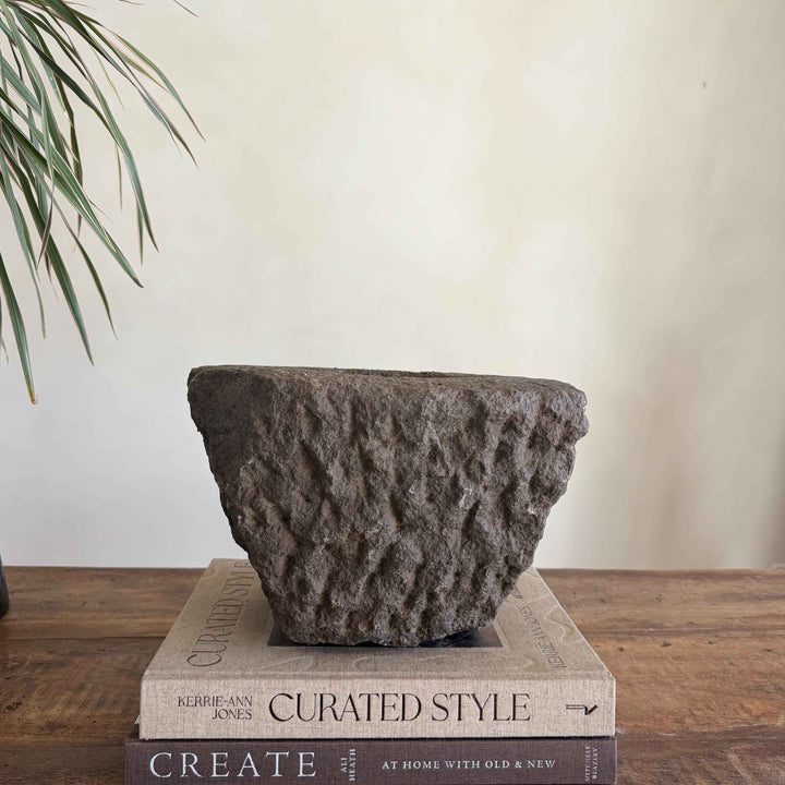 Stone Mortar Planter 46