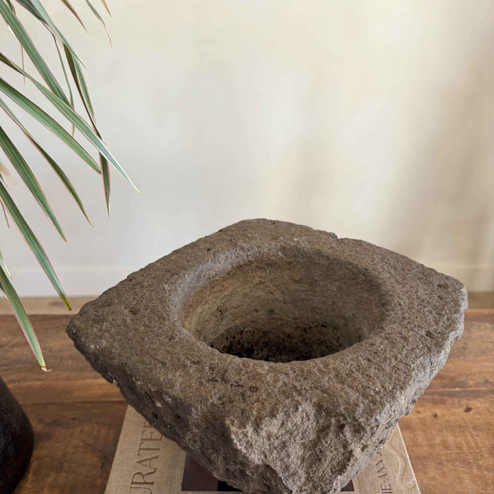 Stone Mortar Planter 46