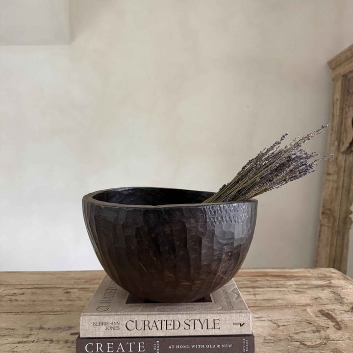 Vintage Teak Wood Dough Bowl | Rustic Hand Carved Bowl