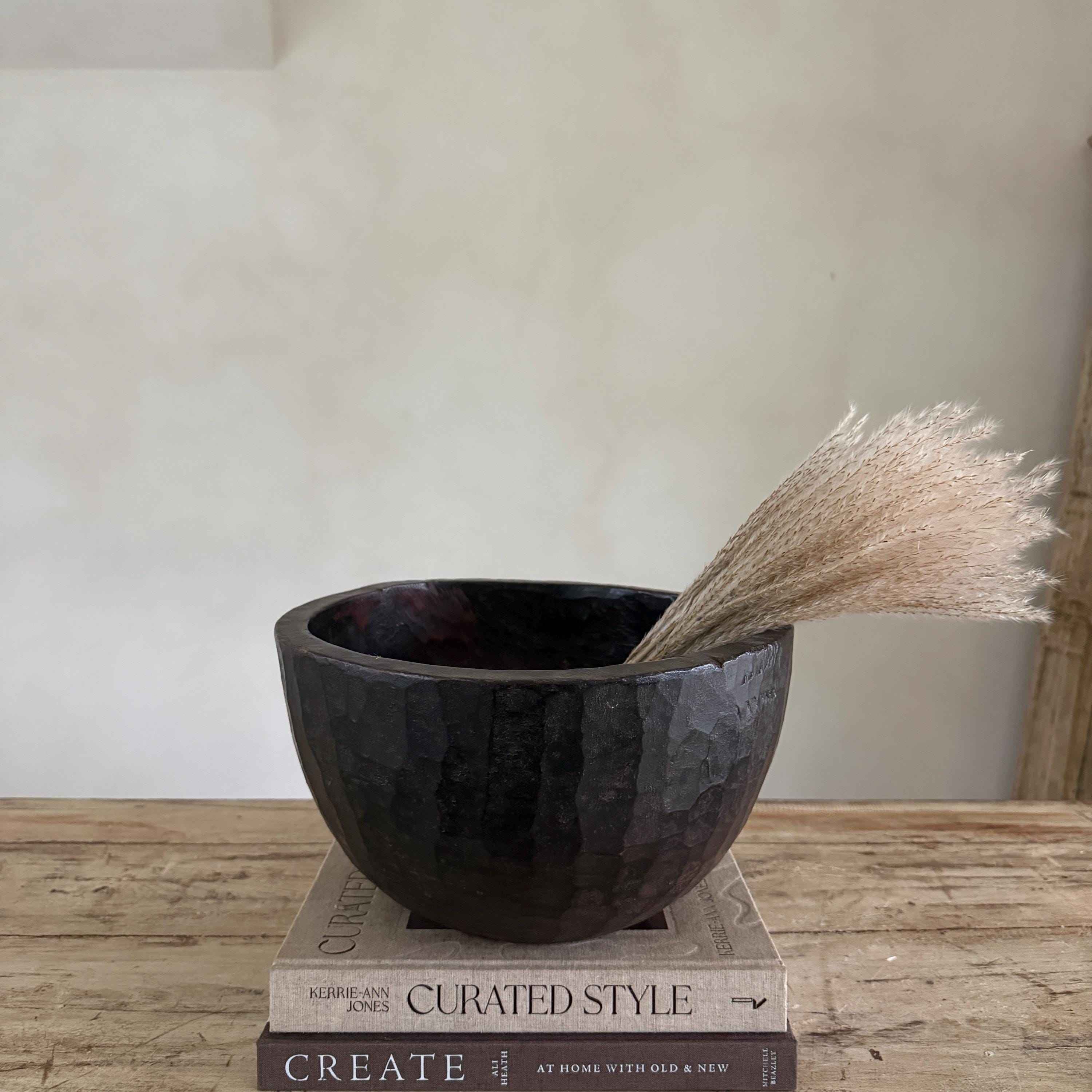 Vintage Teak Wood Dough Bowl | Rustic Hand Carved Bowl