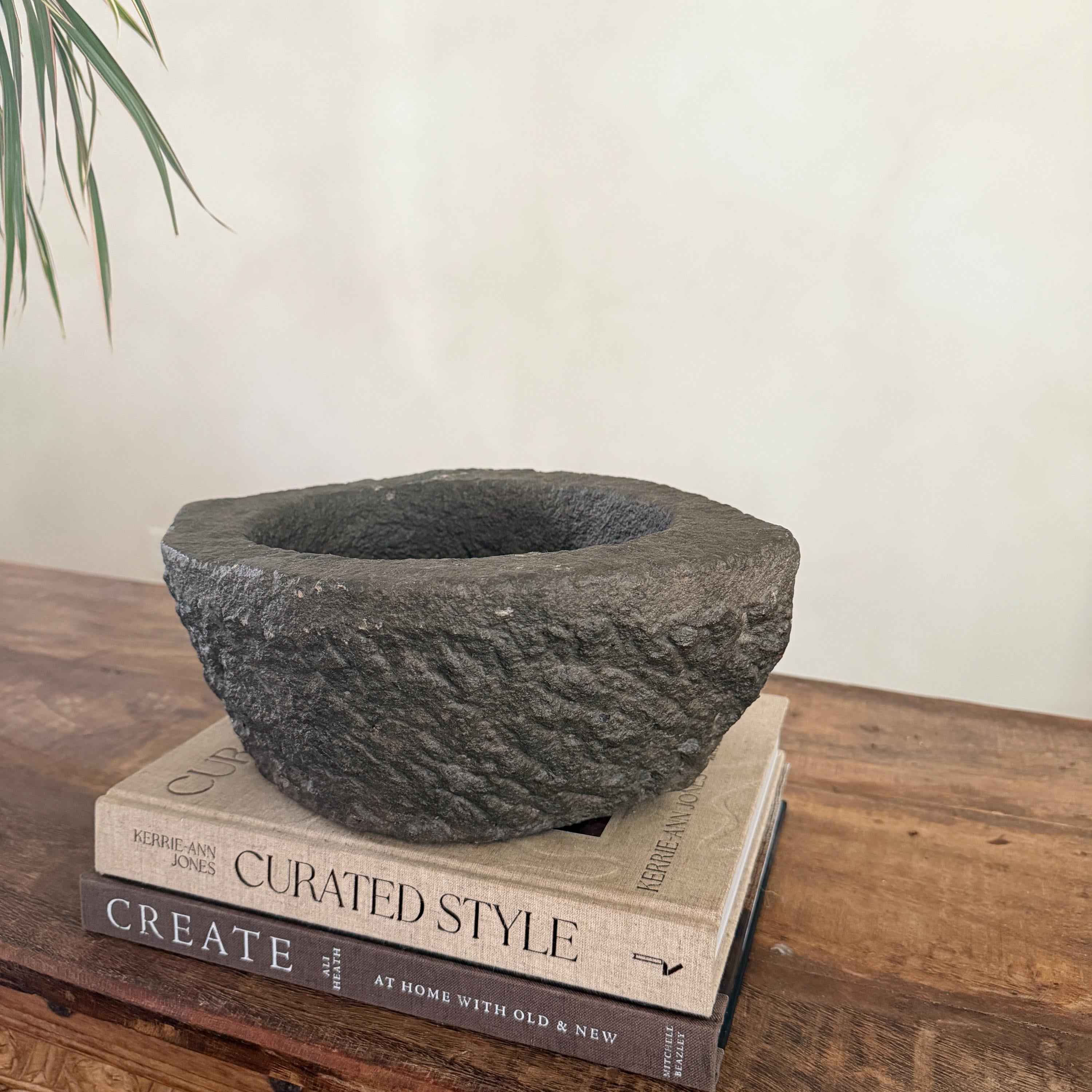 Stone Mortar Planter 47