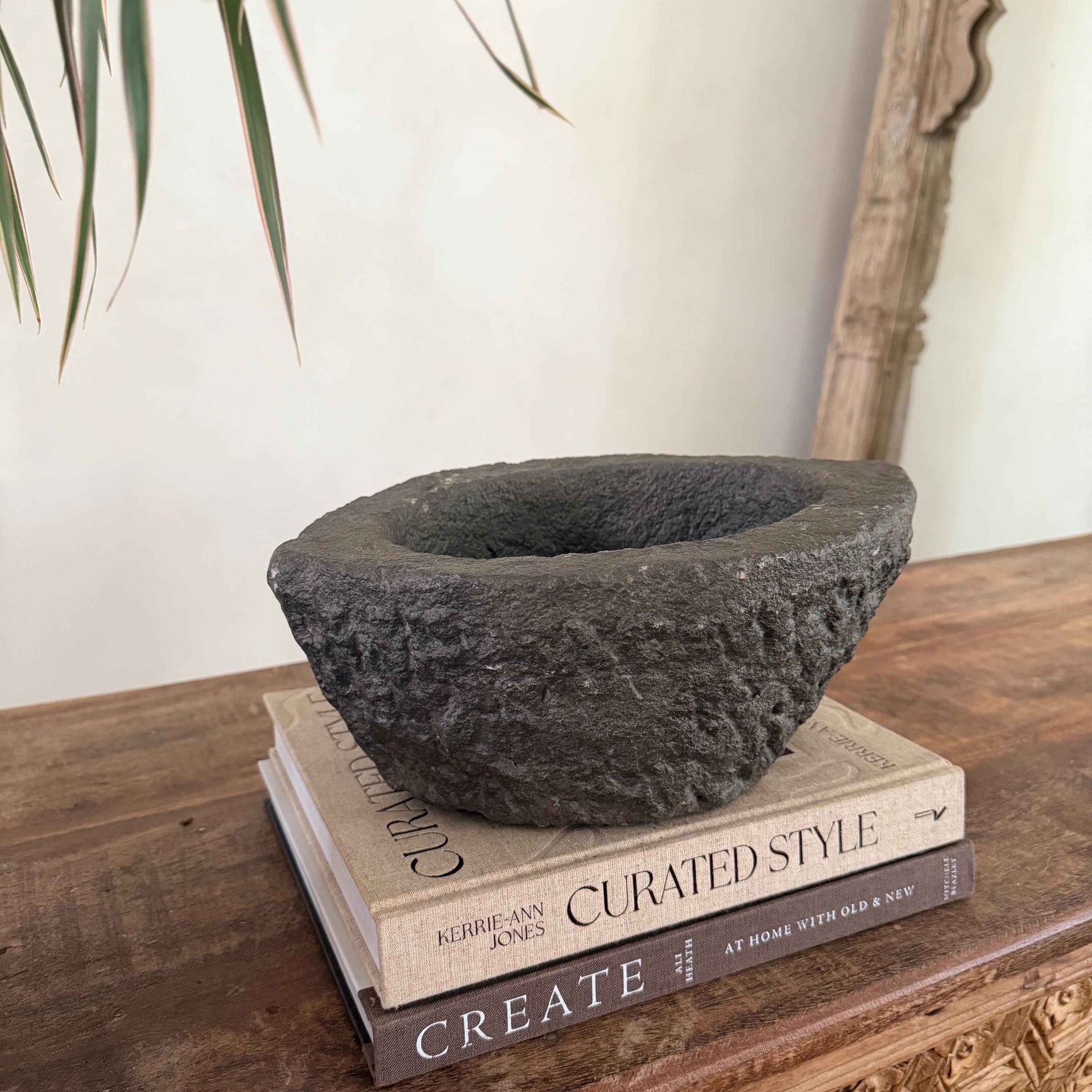 Stone Mortar Planter 47
