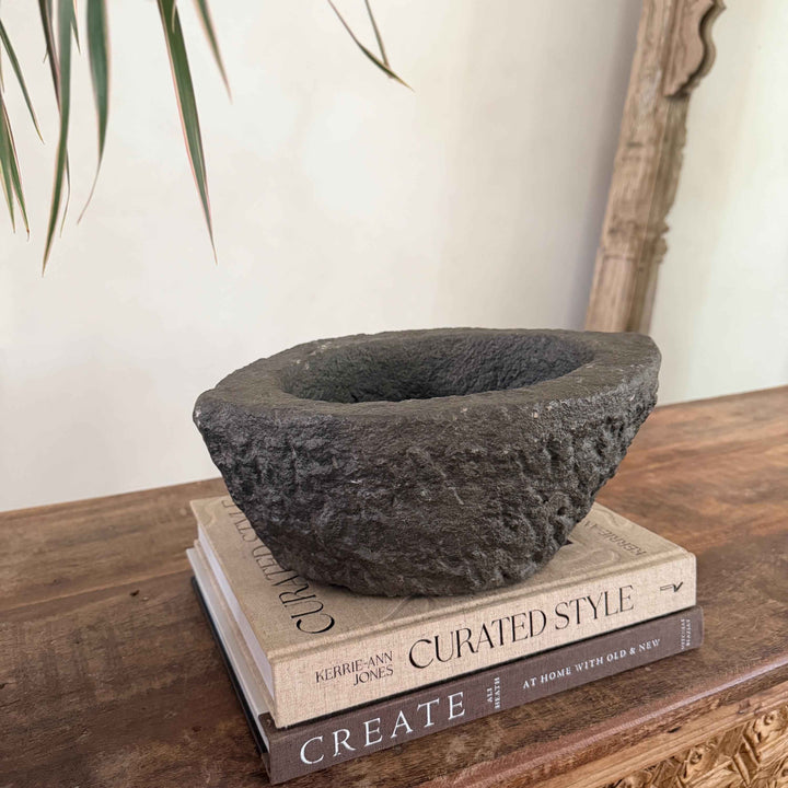 Stone Mortar Planter 47