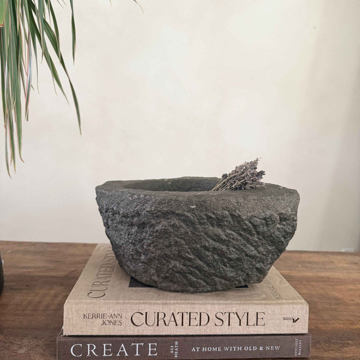 Stone Mortar Planter 47