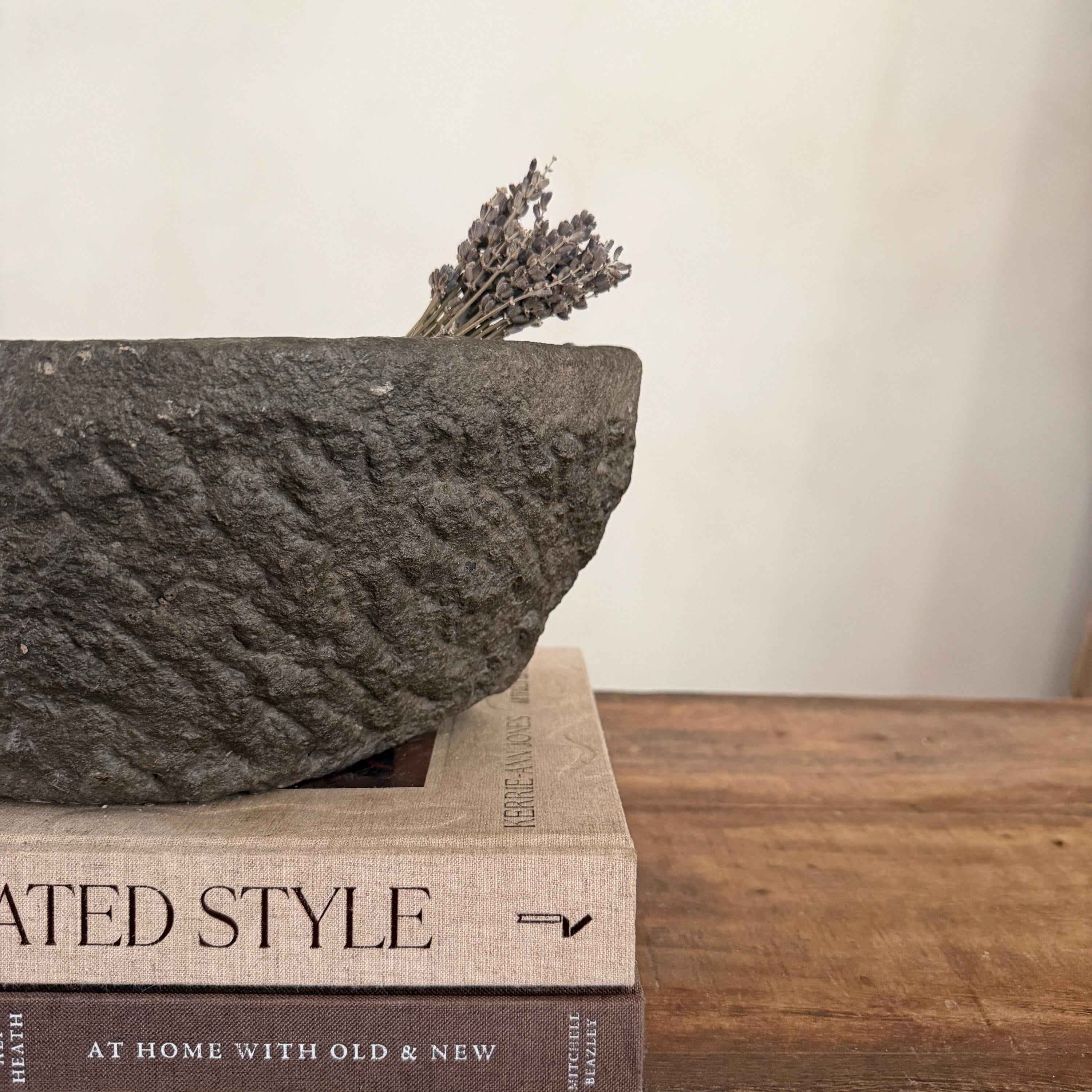 Stone Mortar Planter 47