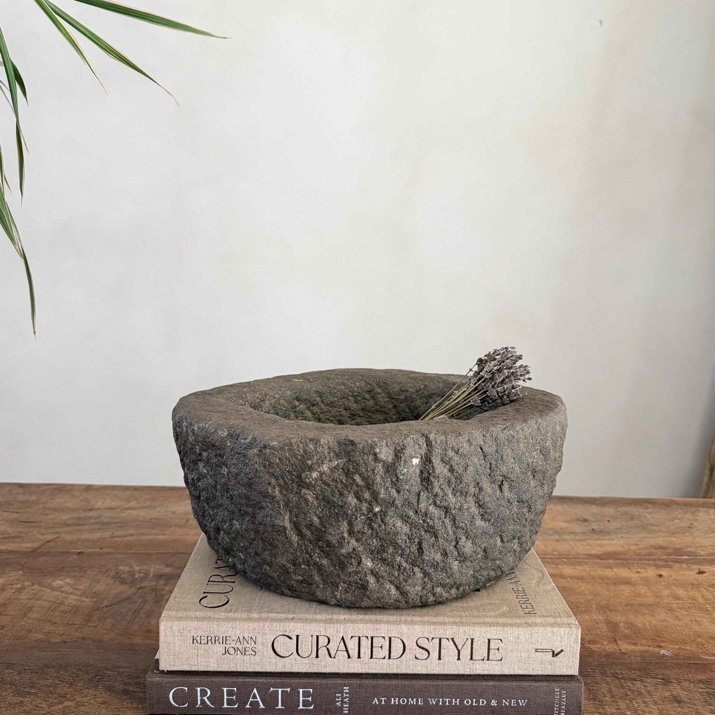 Stone Mortar Planter
