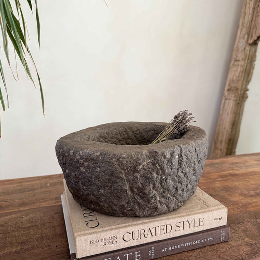 Stone Mortar Planter