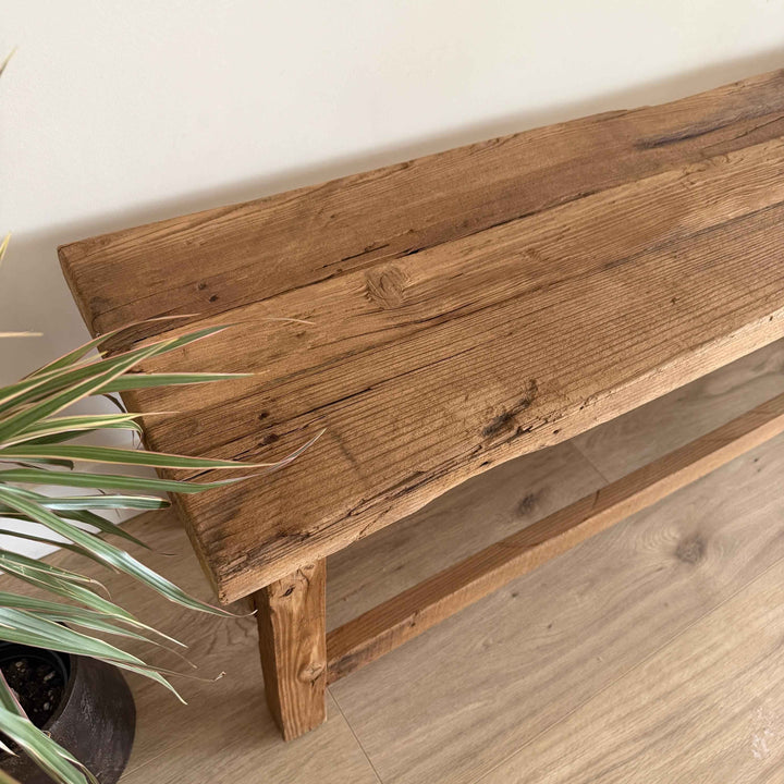 Rustic Farmhouse Entryway Bench | Handmade Reclaimed Wood Console Table