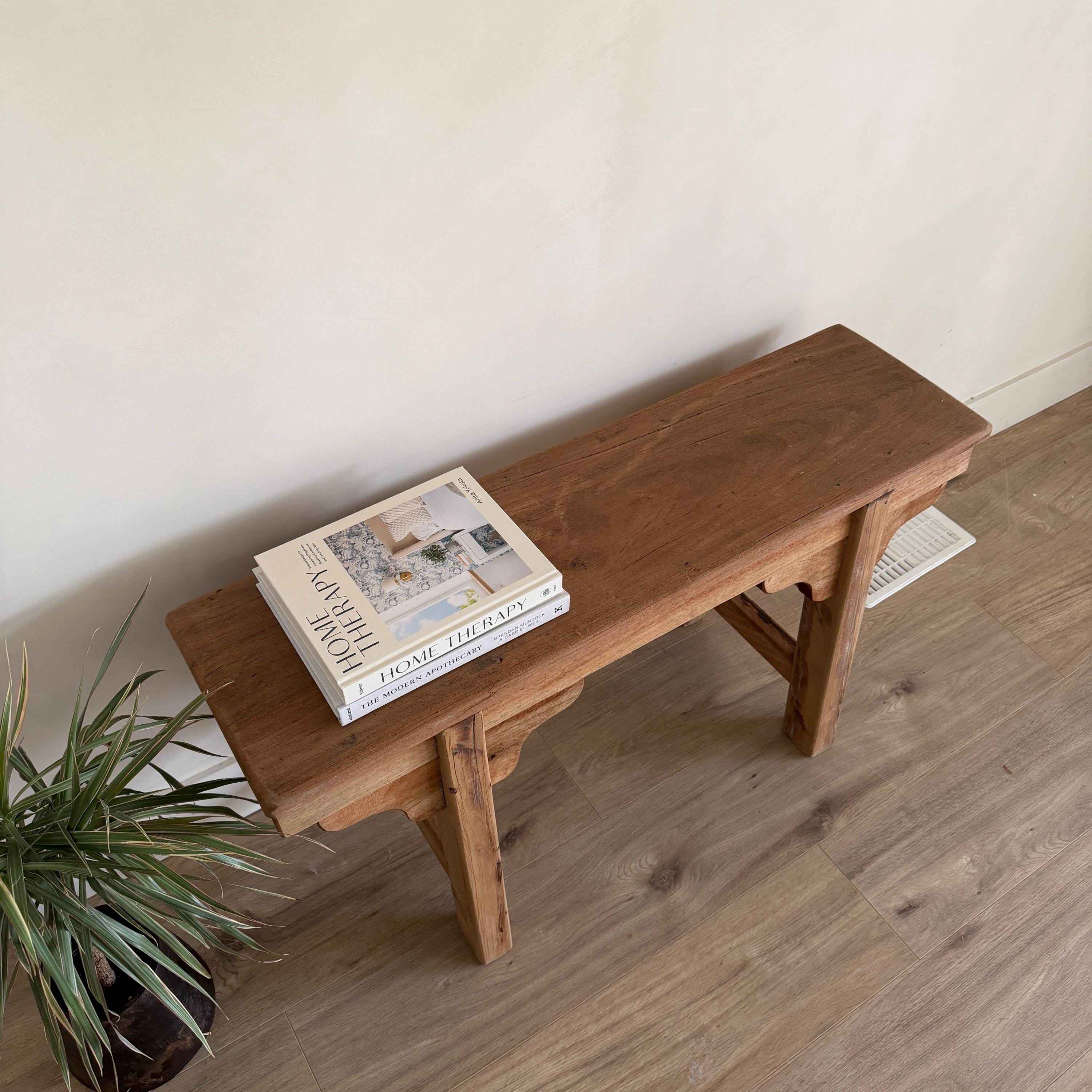 Vintage Inspired Noodle Bench | Heavy Rustic Wooden Bench