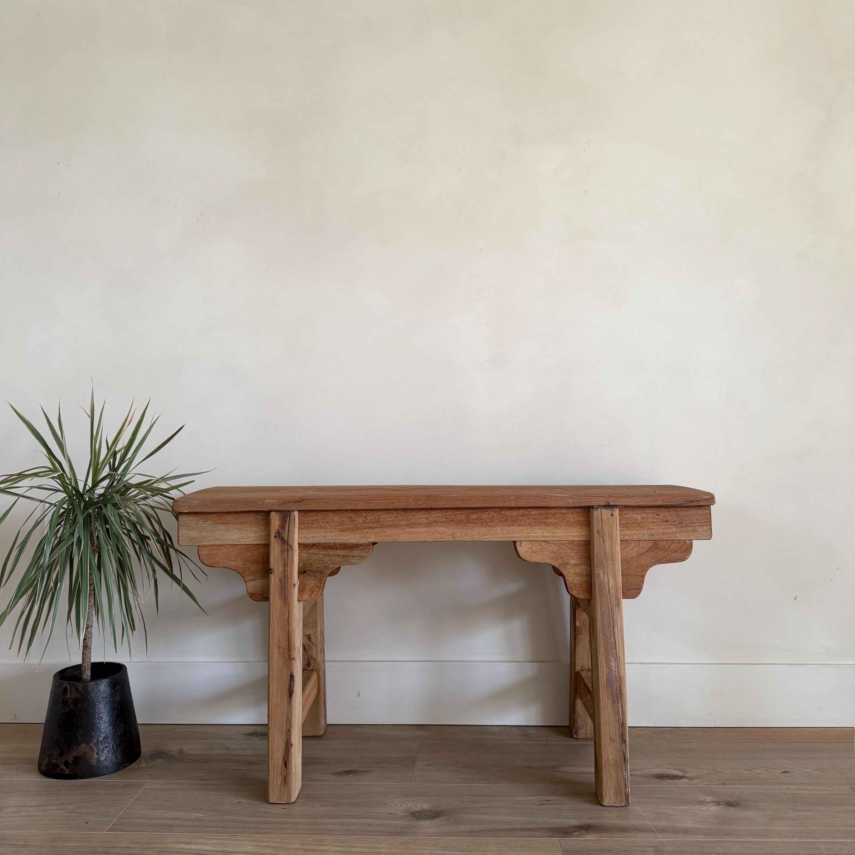 Vintage Inspired Noodle Bench | Heavy Rustic Wooden Bench