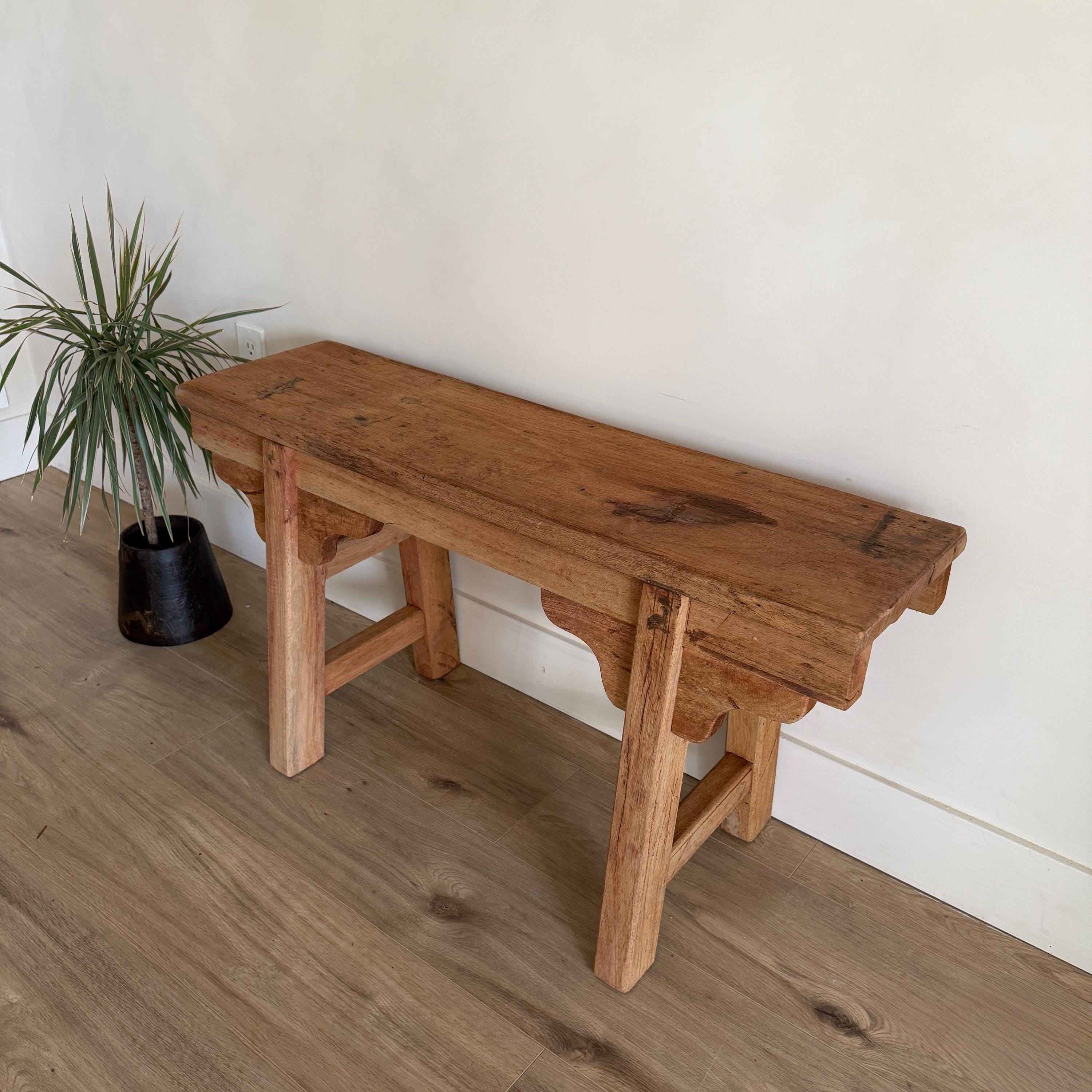 Vintage Inspired Noodle Bench | Heavy Rustic Wooden Bench