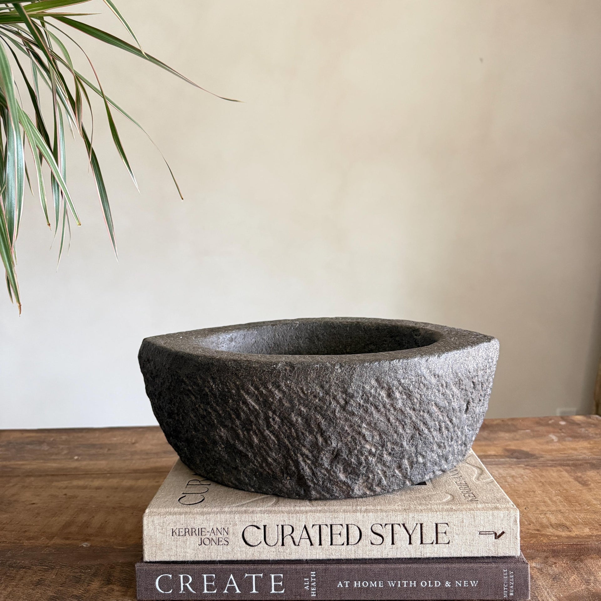 Stone Mortar Planter 38