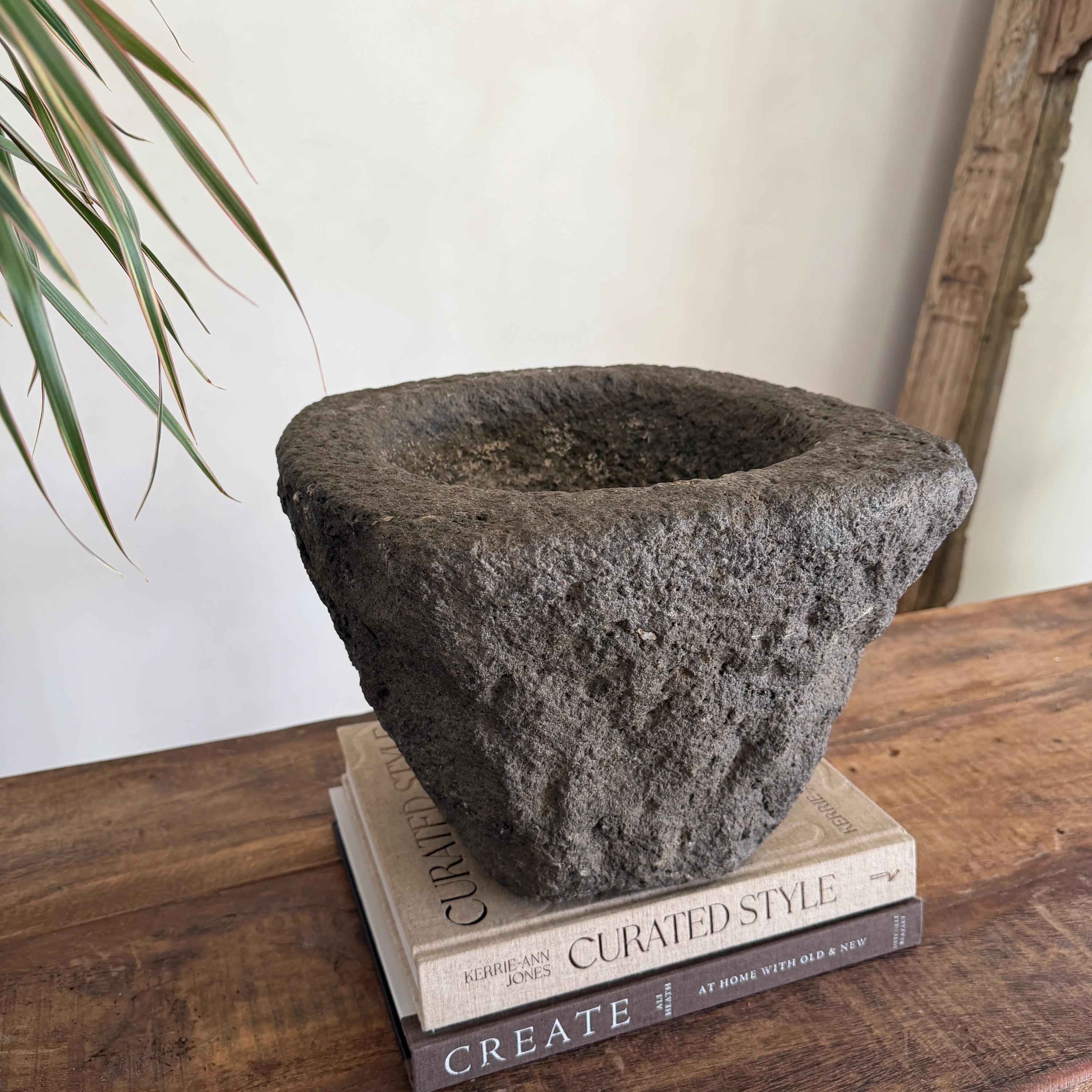 Stone Mortar Planter 45