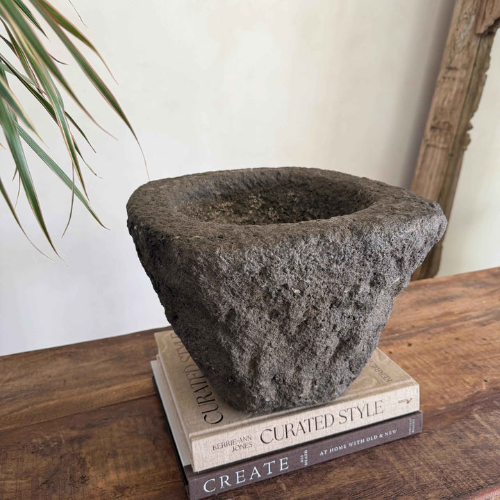 Stone Mortar Planter 45