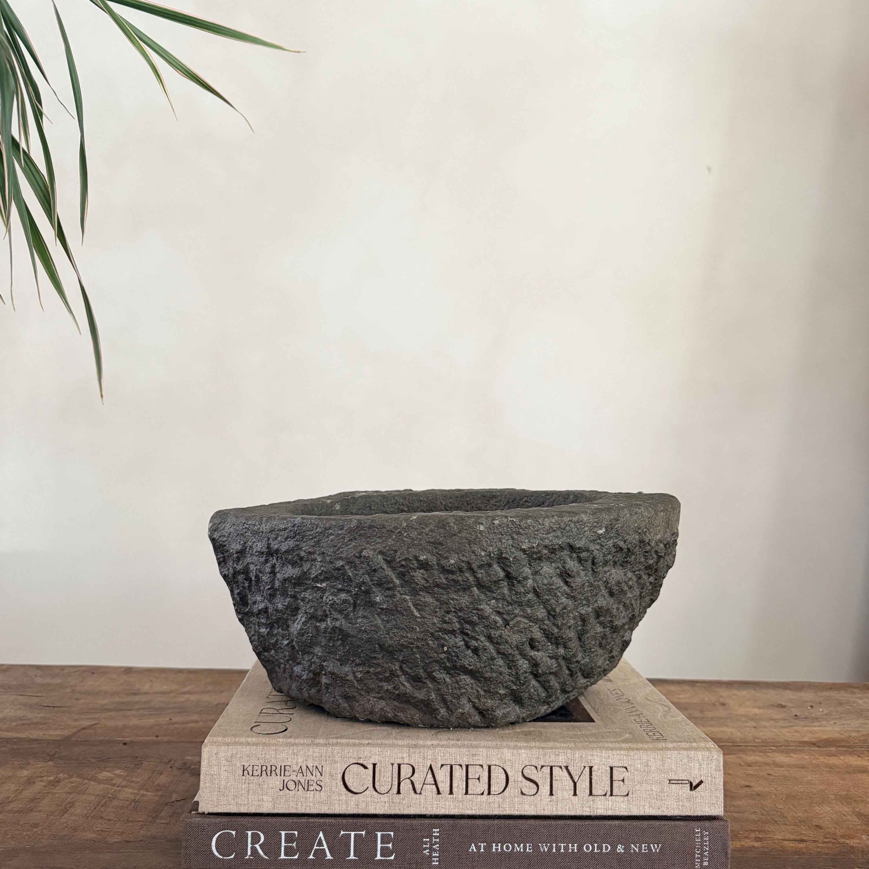 Stone Mortar Planter 47