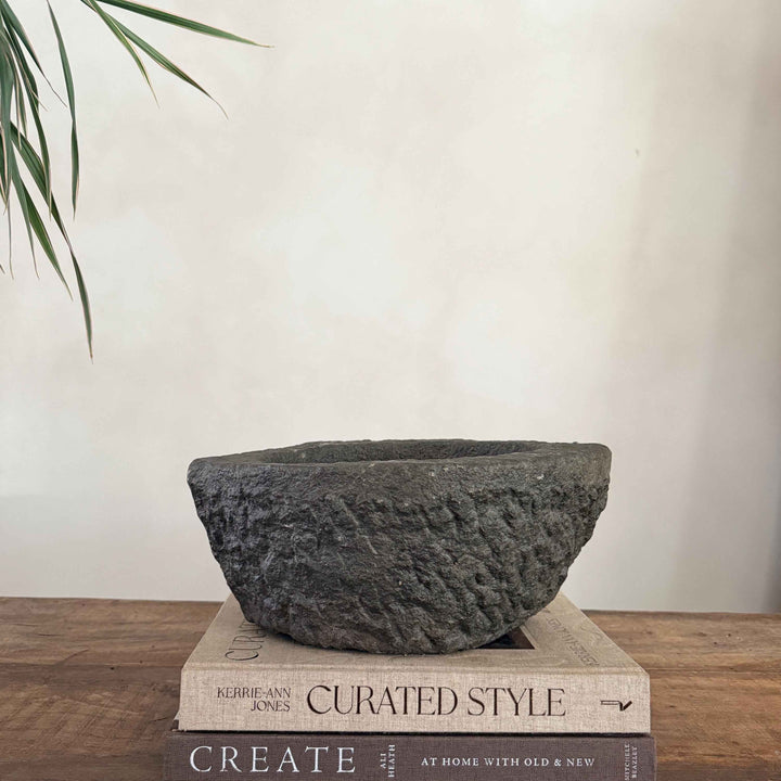 Stone Mortar Planter 47