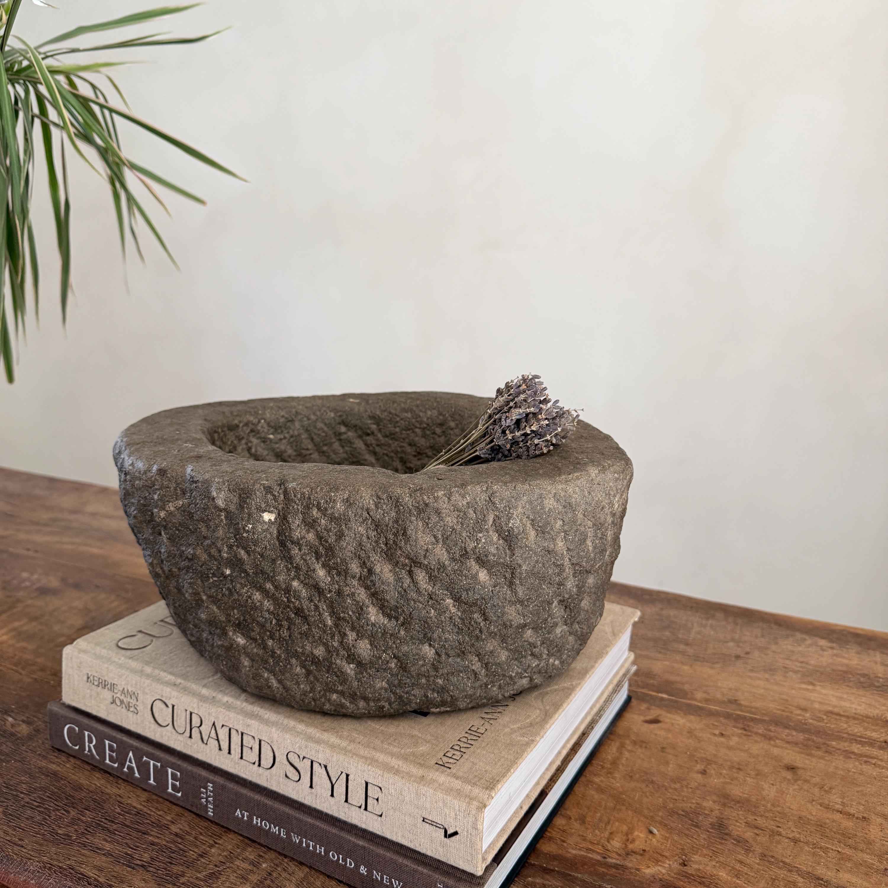 Stone Mortar Planter
