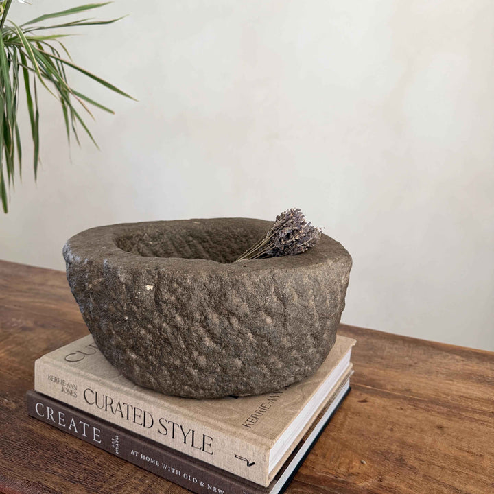 Stone Mortar Planter