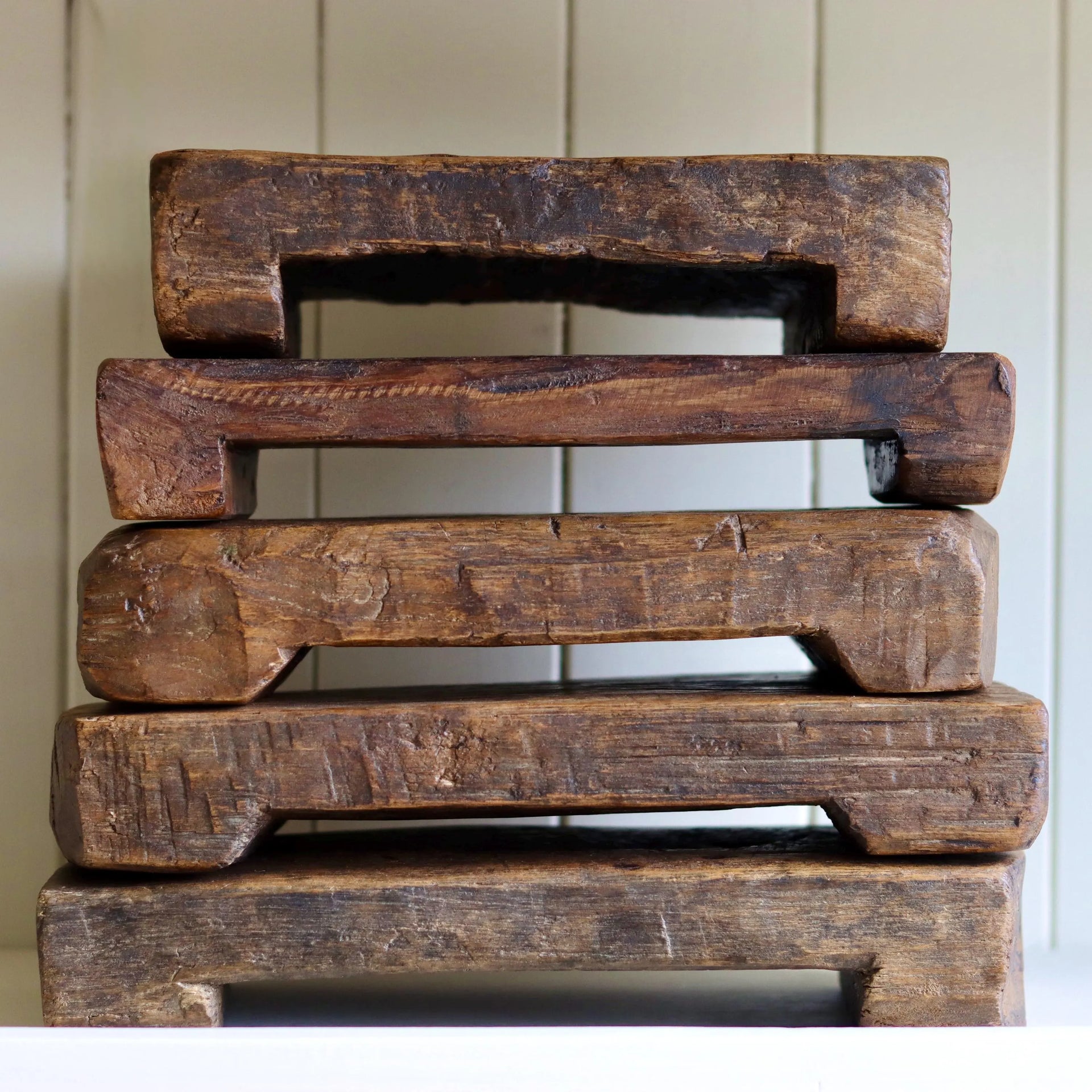 Rustic Rectangular Vintage Wooden Riser