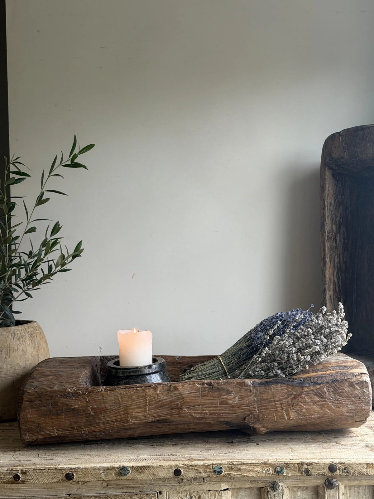 Long Wood Rustic Tray