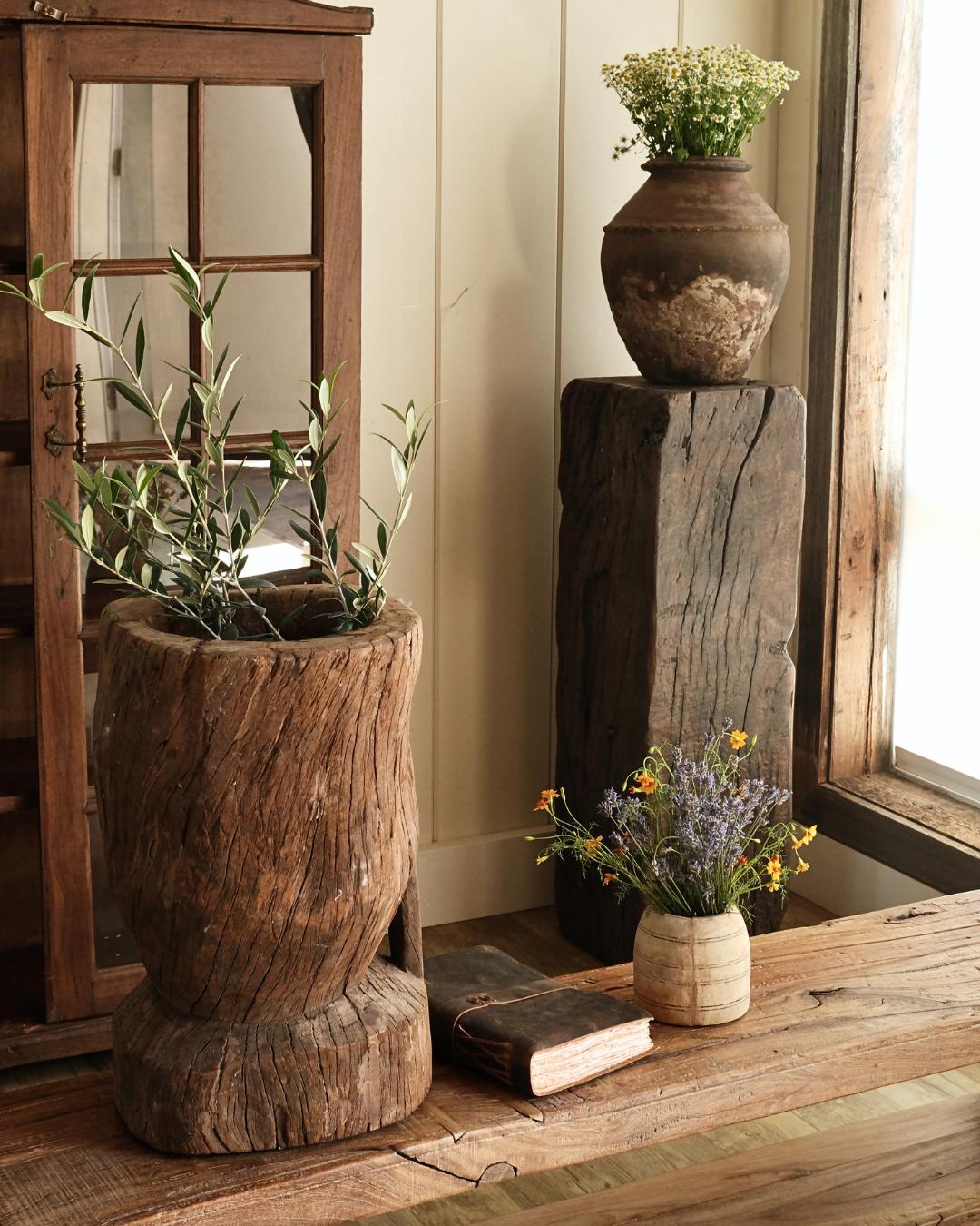 Teak Ukhali Planter 18"